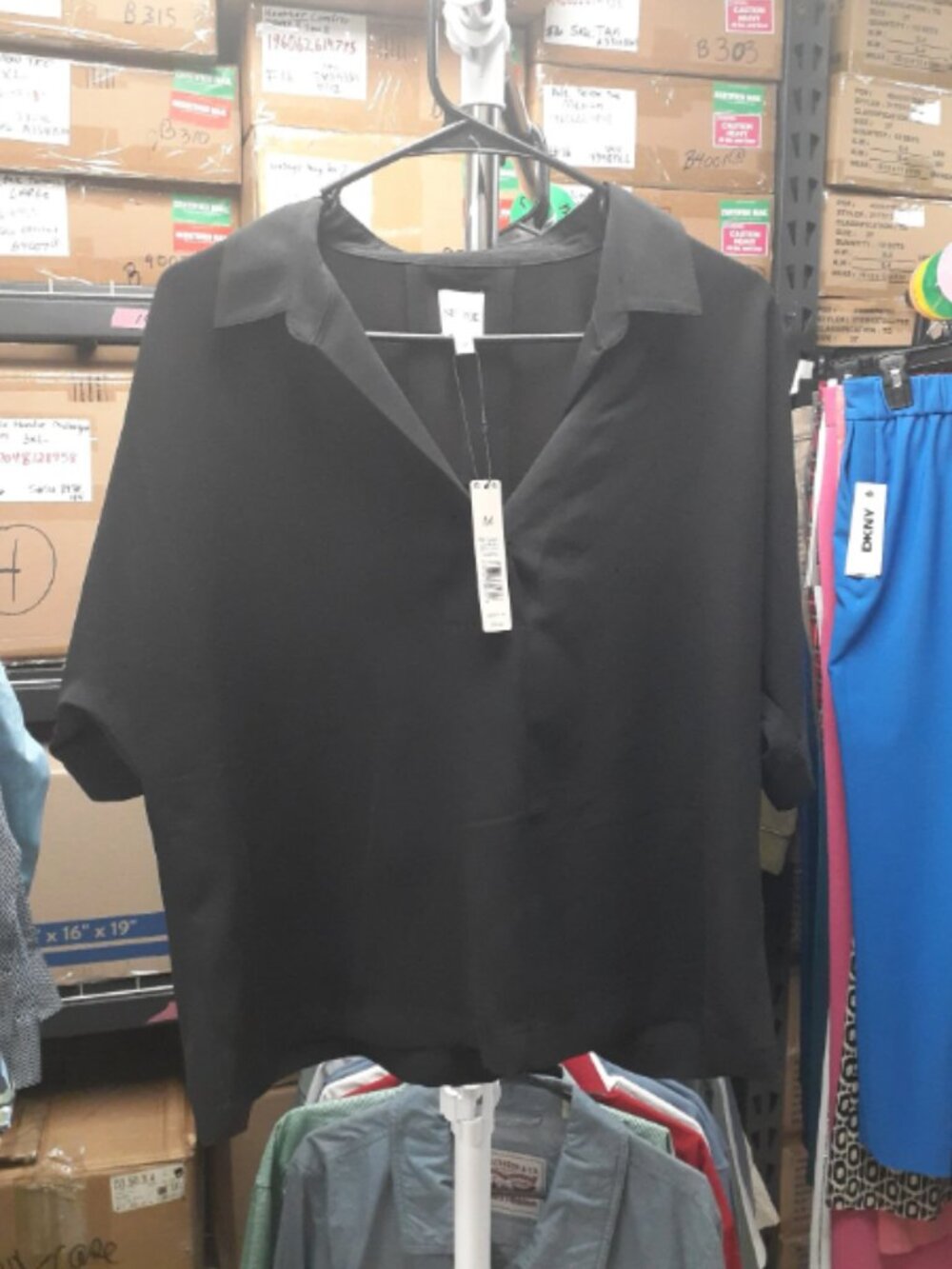 Ladies Black Nic+Zoe Dressy Suit Blouse Top Medium ORG $138 NWT (Rack 1)